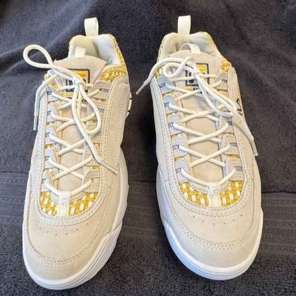 Fila Women's Beige and Yellow Sneakers - Picture 2 of 8